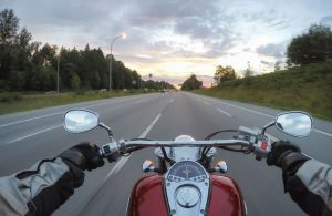 riding a motorcycle