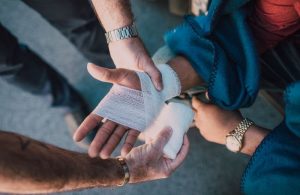 person with injured hand