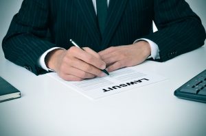 lawyer with lawsuit