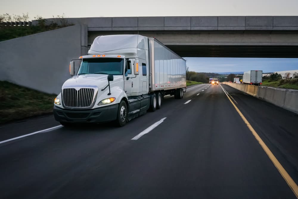 18 wheeler driving on highway